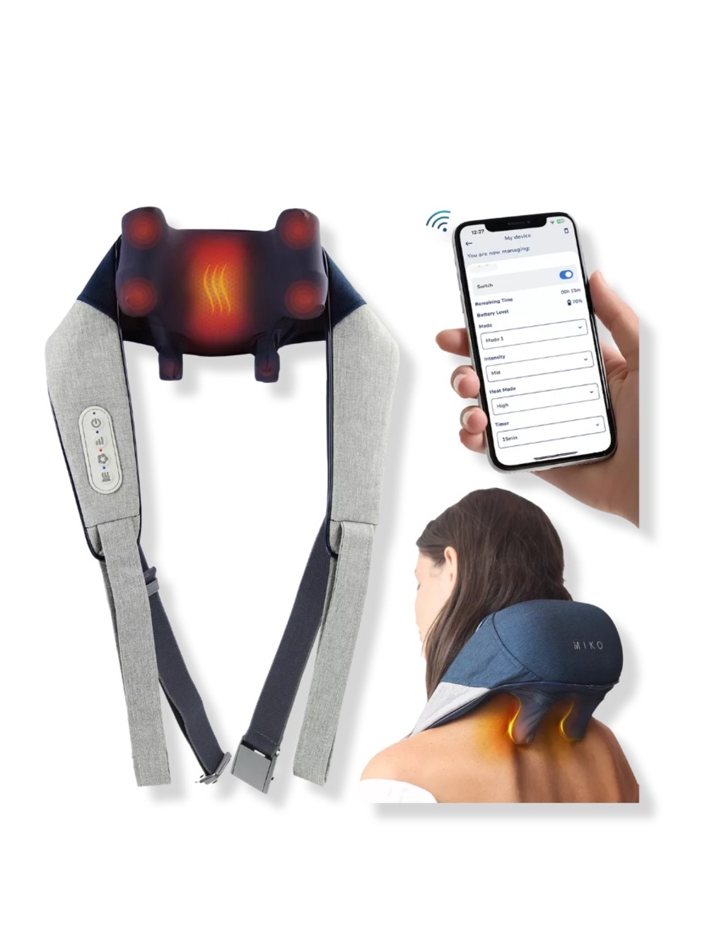 Mikoh Neck and Shoulder Massager in Gray and Blue